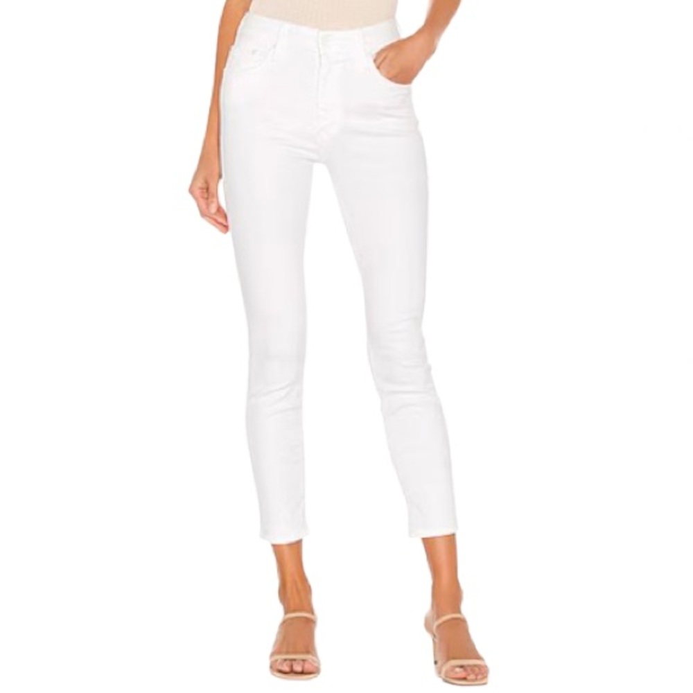 MOTHER The Looker Crop Fairest of Them All High Waisted White Skinny Jeans EUC